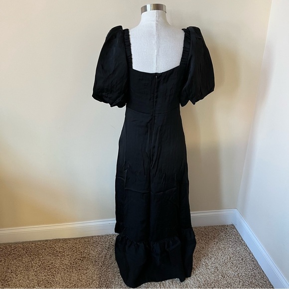 New! Sandro Falbala Embellished Cutout Black Midi Dress 17267 - Picture 9 of 16